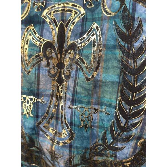 Xtreme Couture by Affliction Men's Button Down Shirt Gilded Cross - Picture 9 of 10